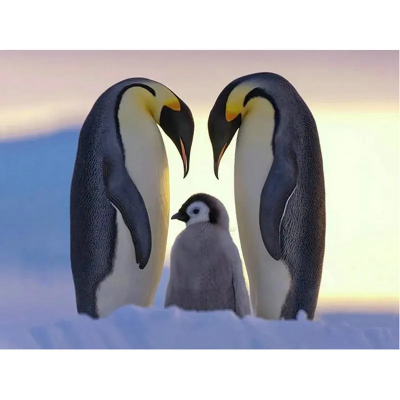 Полностью Алмазная Картина Вышивка крестом Пингвин семейные наклейки