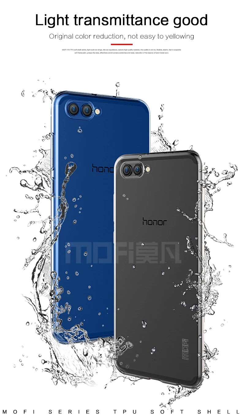 Huawei honor v 10 чехол 5,99 дюймов MOFi honor v 10 чехол силиконовый прозрачный мягкий TPU capas honor v 10 задняя крышка чехол