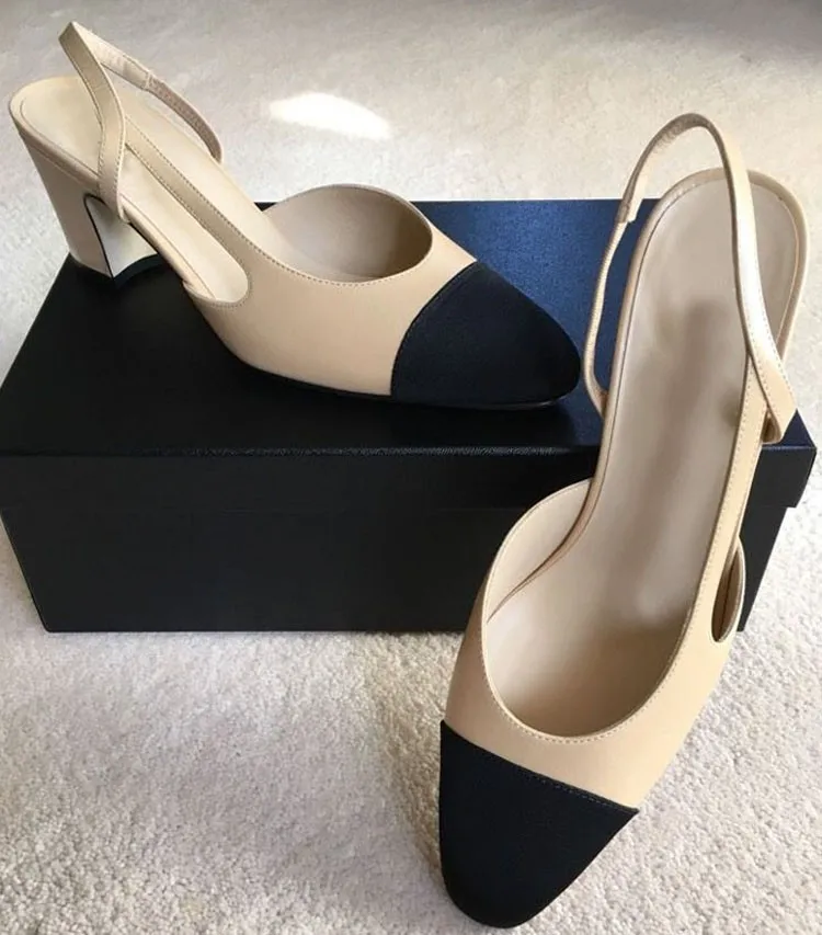 Beige black small pointed toe elegant gentlewomen color block sandals high-heeled shoes | Обувь