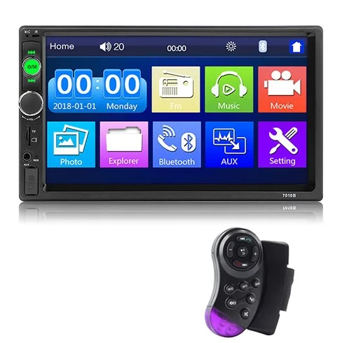 Car MP5 Player Автомобильный аудио плеер Bluetooth стерео fm-радио автомобильный MP5 7010B SD AUX USB 5 в зарядное устройство АВТО Электроника сабвуфер 2 Din Авторадио - Цвет: Car MP5 Player