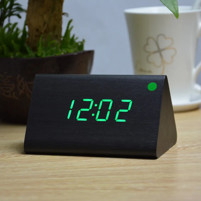 FiBiSonic Заводские современные настольные часы с термометром, светодиодный цифровой часы, будильник, светодиодный мини-часы со звуковым управлением