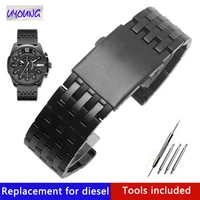 solid stainless steel strap adapted to diesel dj4316 7205 7395 male large watch belt 24mm 26mm 28mm 30mm watchband