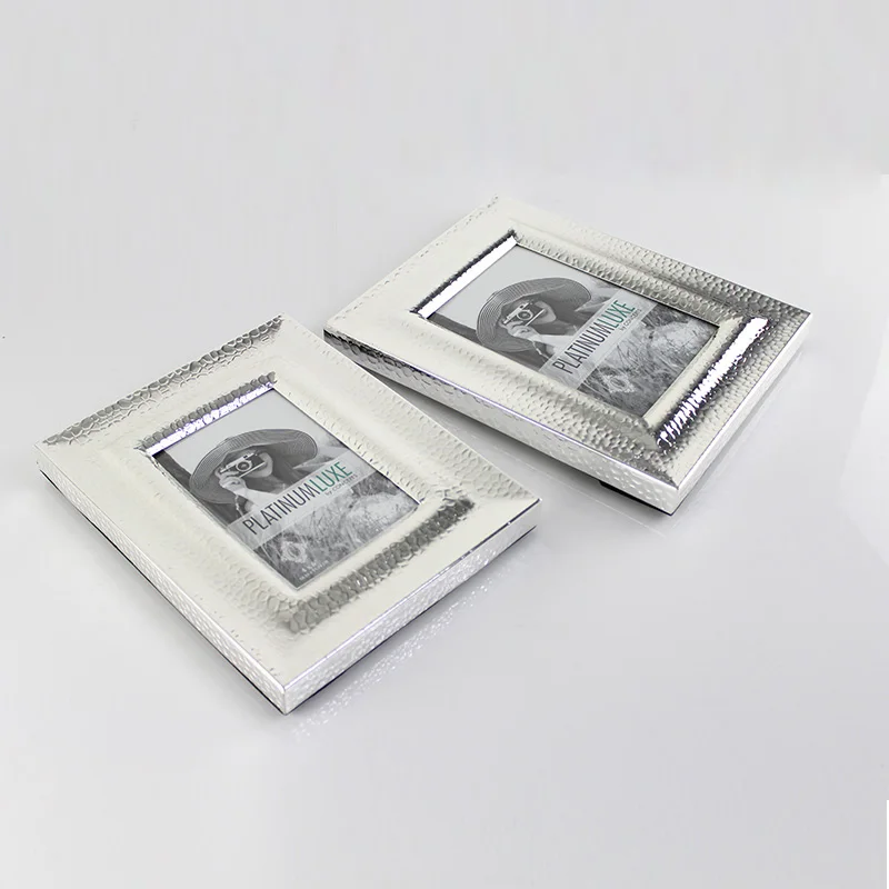 Серебристая металлическая фоторамка рамка для фотографий дисплей украшения