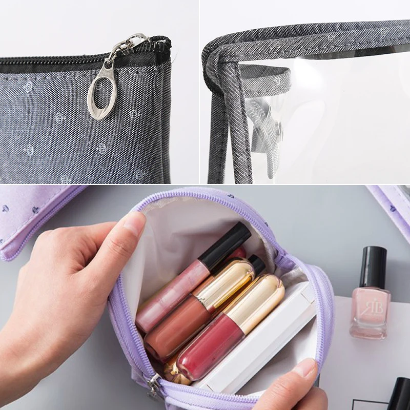 

3pcs/set Travel PVC Cosmetic Transparent Storage Organizers Bags Waterproof Toiletry Women Pouch Makeup Gadgets Accessories Item