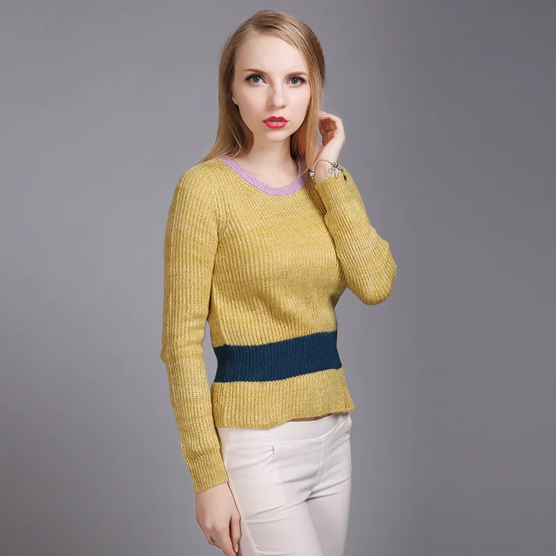 Вязание Свитер Женщин 2017 Шить Полный Рукавом Плюс Размер Пуловеры | Женская