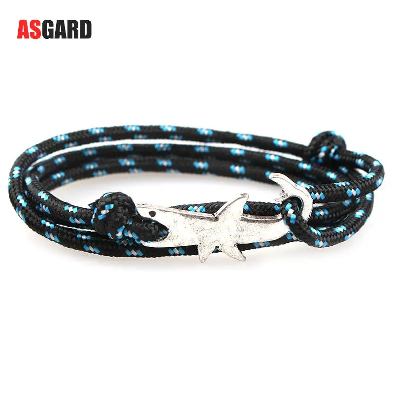 Лидер продаж веревочный браслет ASGARD в виде слоев акулы старинная Серебряная