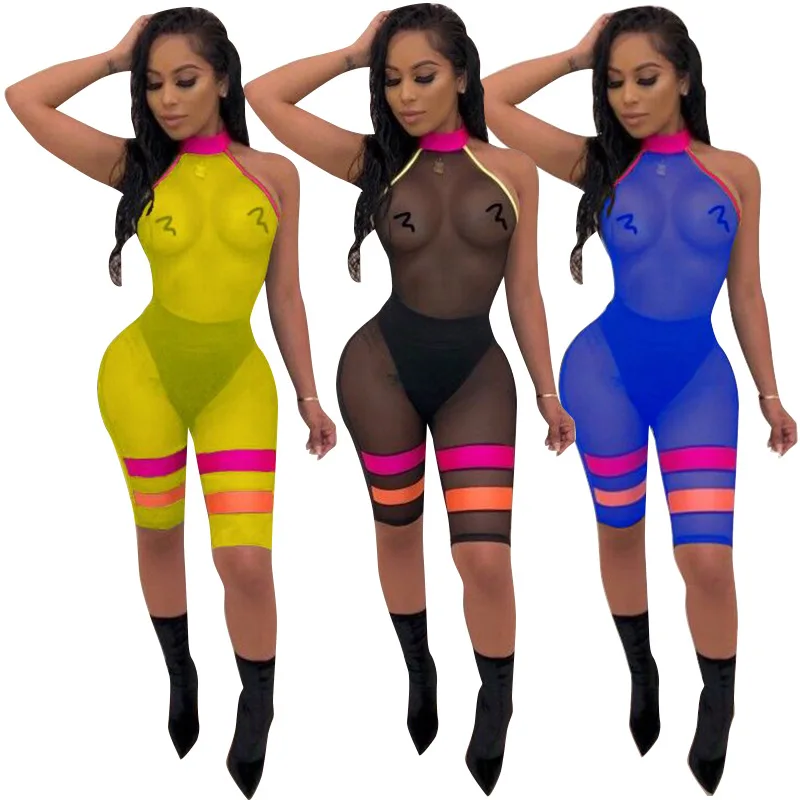 Кружевной топ с подвеской на шее сексуальный милый комбинезон F8200 Новый сетчатый