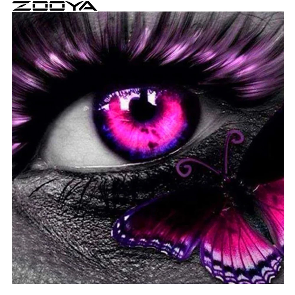 

ZOOYA 5d Diamond Painting Animal Butterfly Diamond Embroidery Devil's Eye Full round drill Mosaic sale dream Home Decoration