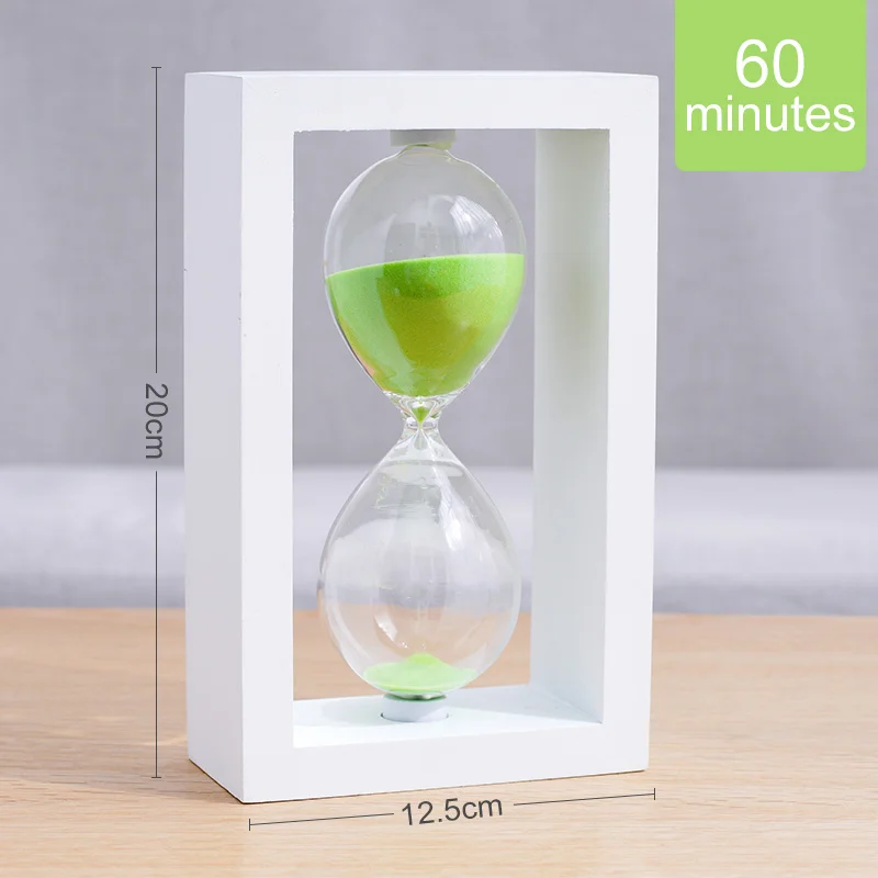 60mins White Green Песочные часы с таймером 60 минут, гравировка, песочные часы, песочные часы, деревянные украшения, аксессуары для украшения дома, SL-FK - Цвет: 60mins White Green