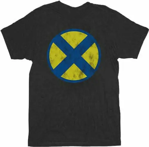 

X-Men Distressed X Logo Black Adult T Shirt Cool Funny T-Shirt Men High Quality Tees