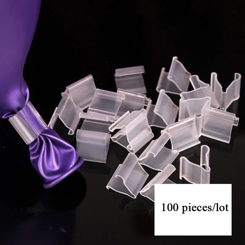 1 lot of 100pcs Воздушный шар насос& зажим& Клей& лента& полоска для воздушных шаров вечерние украшения для вечеринки аксессуары клей для воздушных шаров для свадьбы День рождения - Цвет: 1 lot of 100pcs