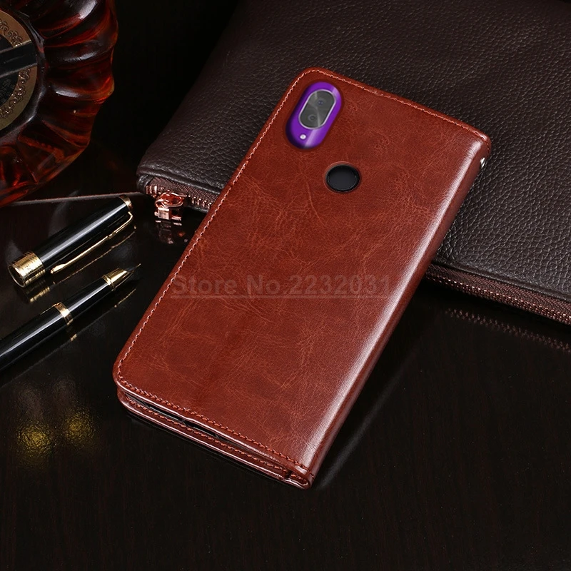 Для Cubot X19 чехол Смарт Флип Роскошный кожаный бумажник для задней крышки телефона