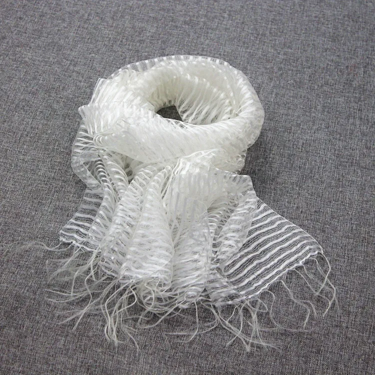 Женский однотонный шарф из натурального 0511 шелка белый зеленый синий оранжевый