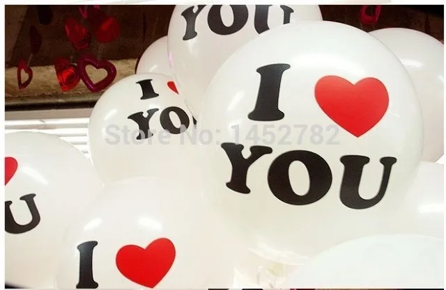 10 шт./лот 12 дюймовый жемчужный латексный шар I LOVE YOU воздушные шары рождественские
