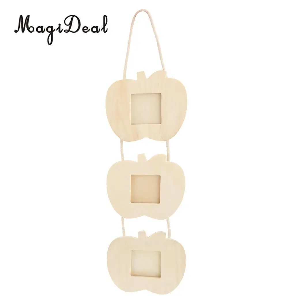 Волшебная ручная фоторамка креативные 3 яблока Висячие деревянные слон семья DIY