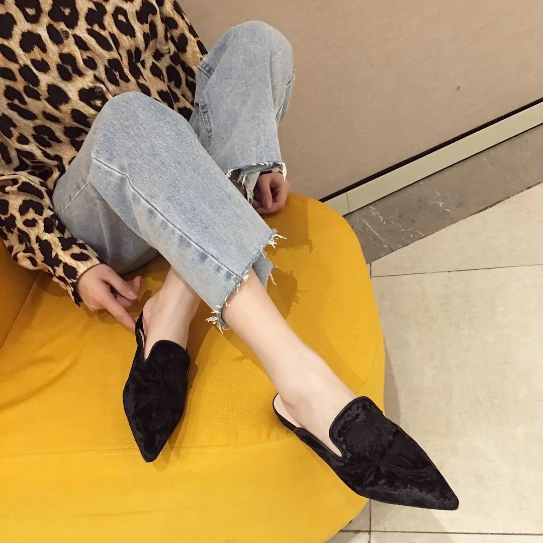 Женская обувь без застежки кожаные тапочки в китайском стиле ретро женские