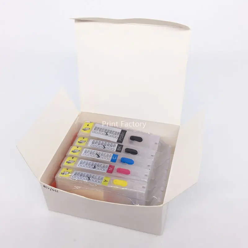 

PGI-450 CLI-451/PGI450 CLI451 Refillable Cartridge With Permanent Chip For Canon PIXMA IP7240 MG5440 MX724 MX924 5 Color