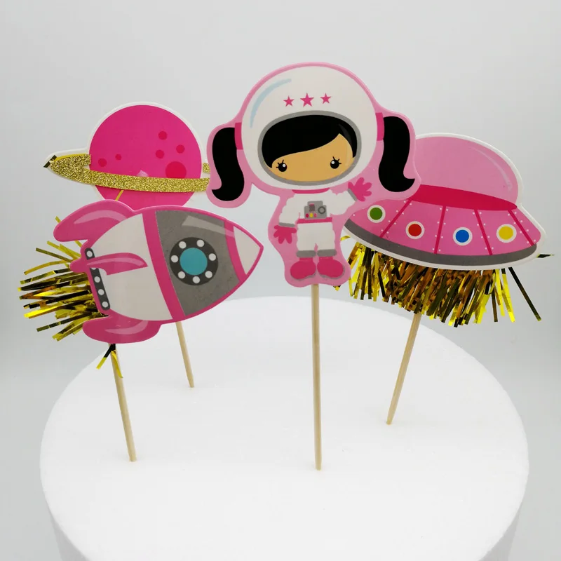 Космическая Девушка торт украшения с днем рождения для мальчиков и девочек