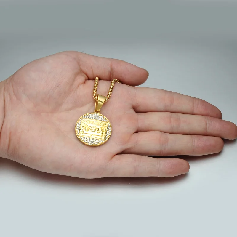 Хип-хоп Bling Iced Out Full Rhinestone Тайная вечеря золотые подвески ожерелье s& подвески из нержавеющей стали ожерелье для мужчин ювелирные изделия