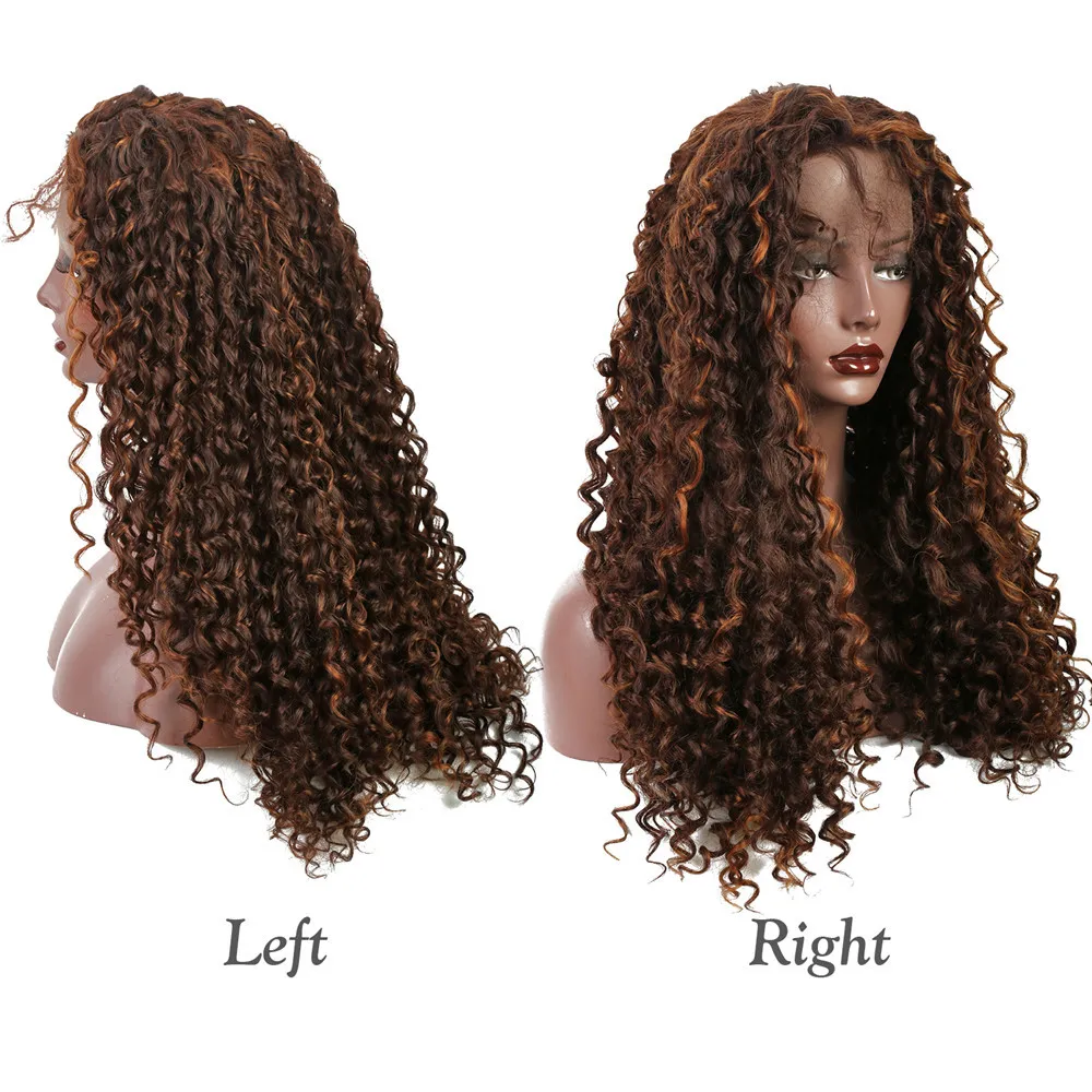 StrongBeauty 2" синтетический парик на кружеве для женщин длинные кудрявые коричневый/светлые парики Детские волосы