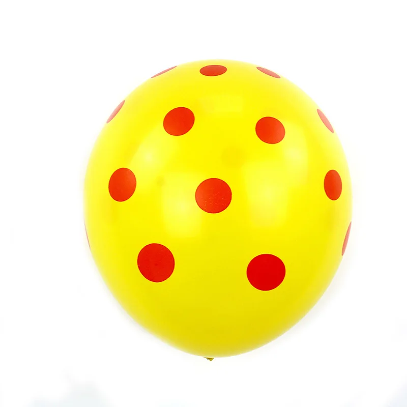 12in yellow red dot 5 шт./лот 12 дюймов красный и черный горошек латексные надувные шары Mickey тема День Рождения globos baby shower вечерние украшения для девочек на Рождество - Цвет: 12in yellow red dot