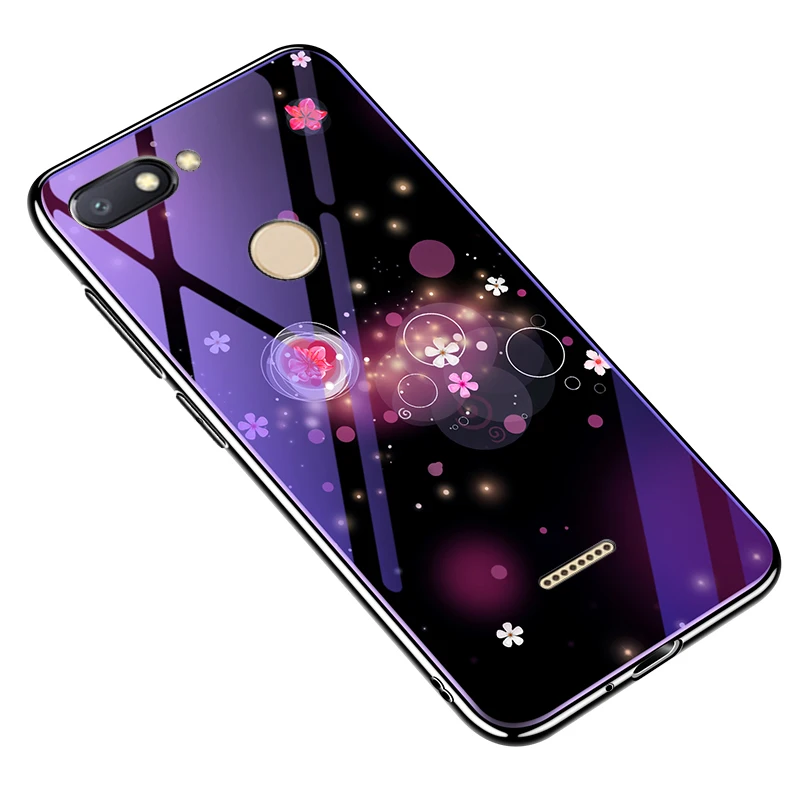 Чехол для Xiaomi Redmi 6 5 45 дюймов с цветком из закаленного стекла чехол полный