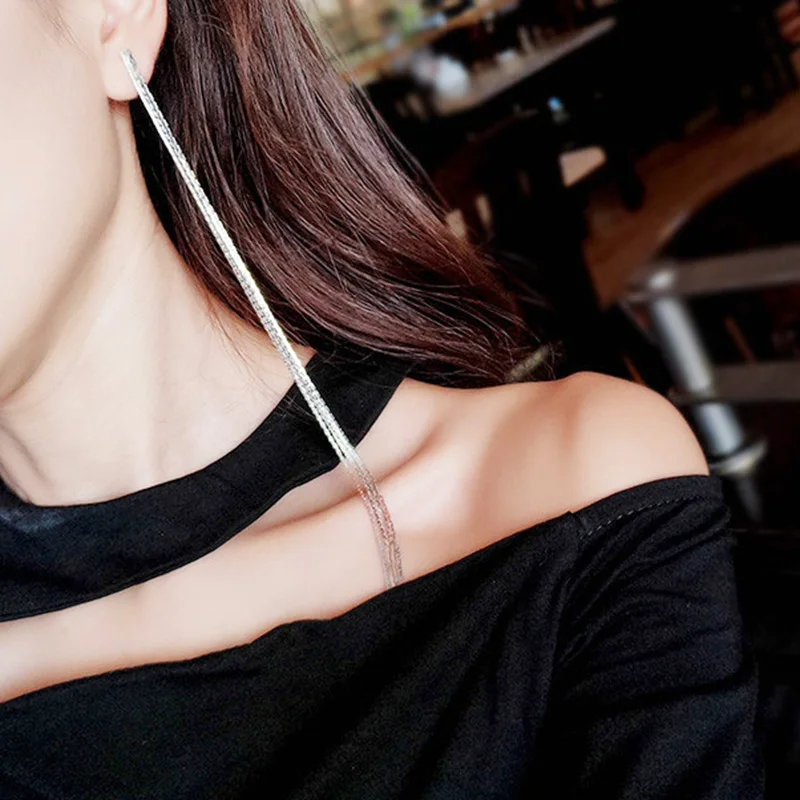 Богемные длинные серьги с кисточками для женщин эффектные ювелирные изделия