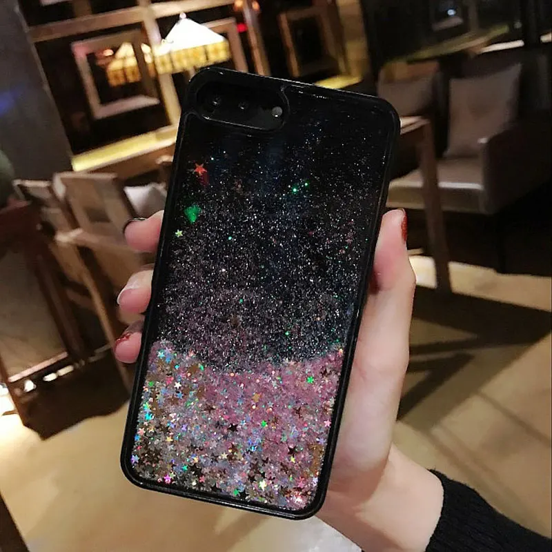 Dynamic Liquid Capinha For iPhone 8 7 Plus X Xr Xs Max Hard PC Quicksand Case 6 6s Plastic Cover iPone Coque Shell |