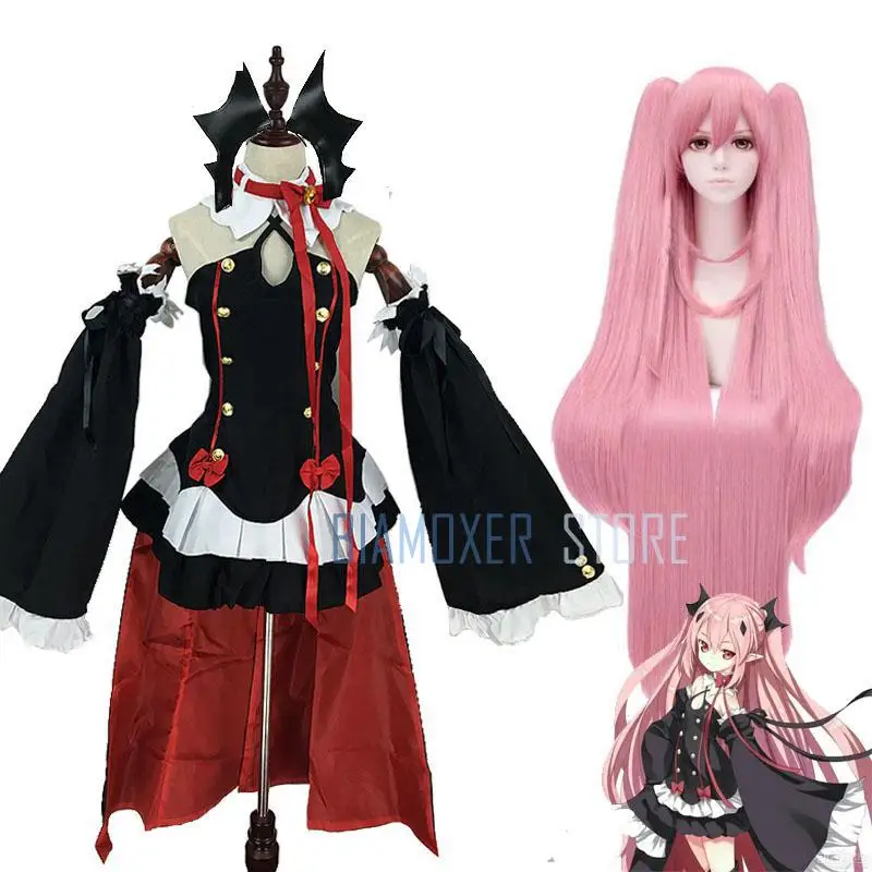 

Owari No Seraph Of The End Krul Tepes Wigs Cosplay Costumes Lolita Dress Vampire Uniforms 6Pcs/Set For Halloween Party