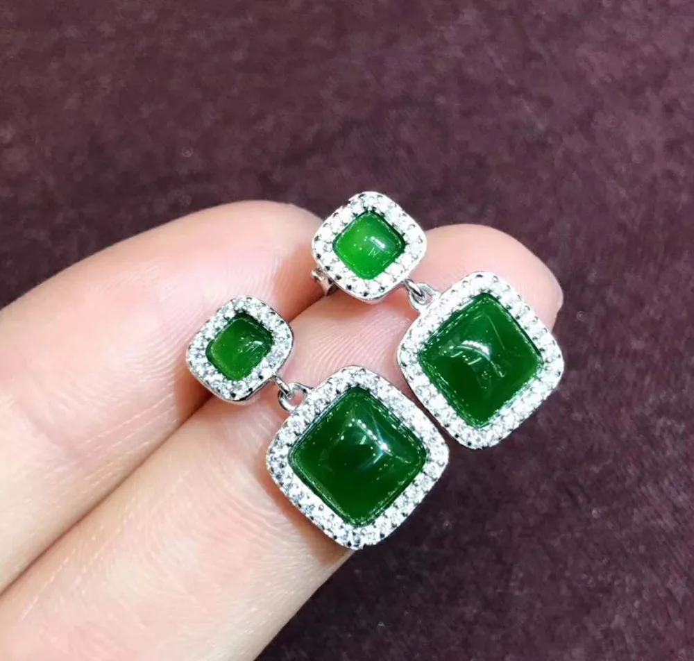 Натуральная яшма из серебра 925 пробы инкрустированная яшмой квадратный нефрит