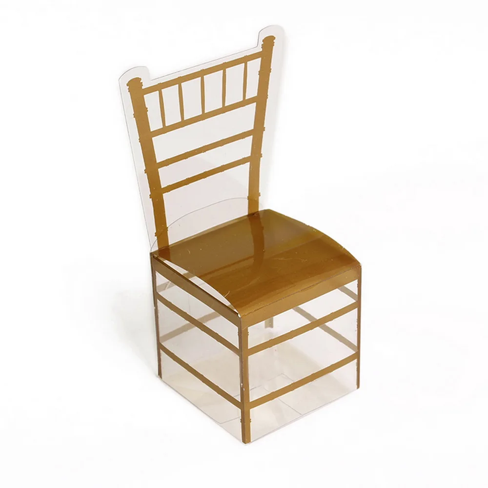 Новое Стильное Вечерние пользу стул Форма Коробки Пластик ПВХ ясно конфеты для