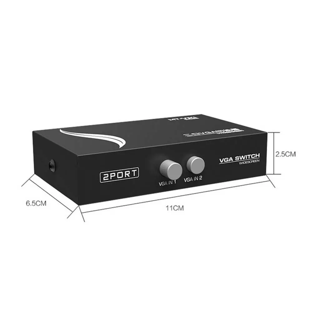 NEW New 2 Port VGA SVGA Monitor Sharing To 1 Selector Switch Box For LCD PC TV minitor |