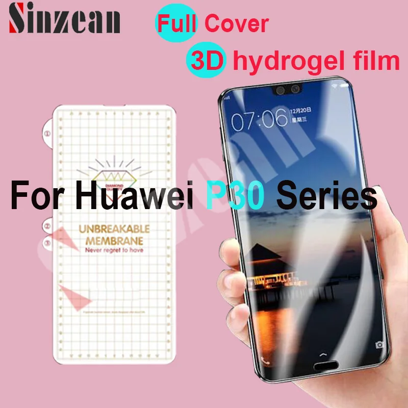 100 шт Sinzean для huawei P30 Lite 3D полное покрытие гидрогелевые мягкие пленка Pro Экран