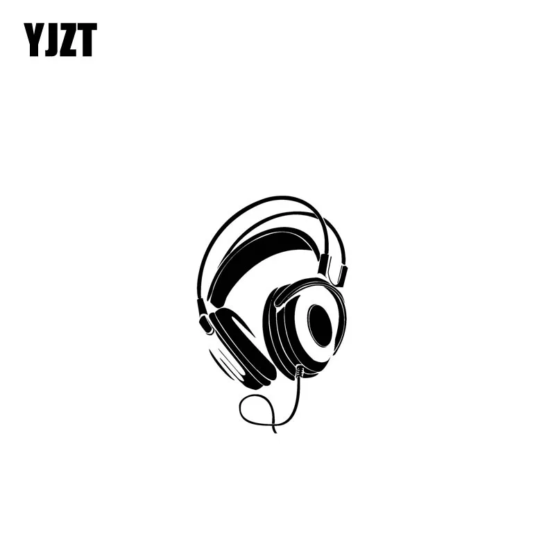 

YJZT, 8 см * 12,7 см, виниловые наклейки для наушников Rock, мотоциклов, наклейки, черный/серебристый цвет
