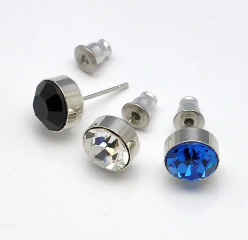 9 мм серьги из горного хрусталя панк сверкающие гвоздики для мальчиков мужские 4