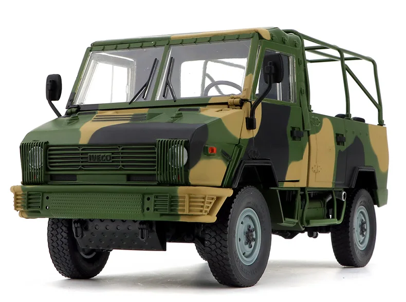 Мужская модель из сплава, 1:24, масштаб, Китай, Ивеко NJ2046, военные транспортные средства для беговых перевозок, литые под давлением, игрушки, модель, коллекция, украшение - Цвет: Яркий