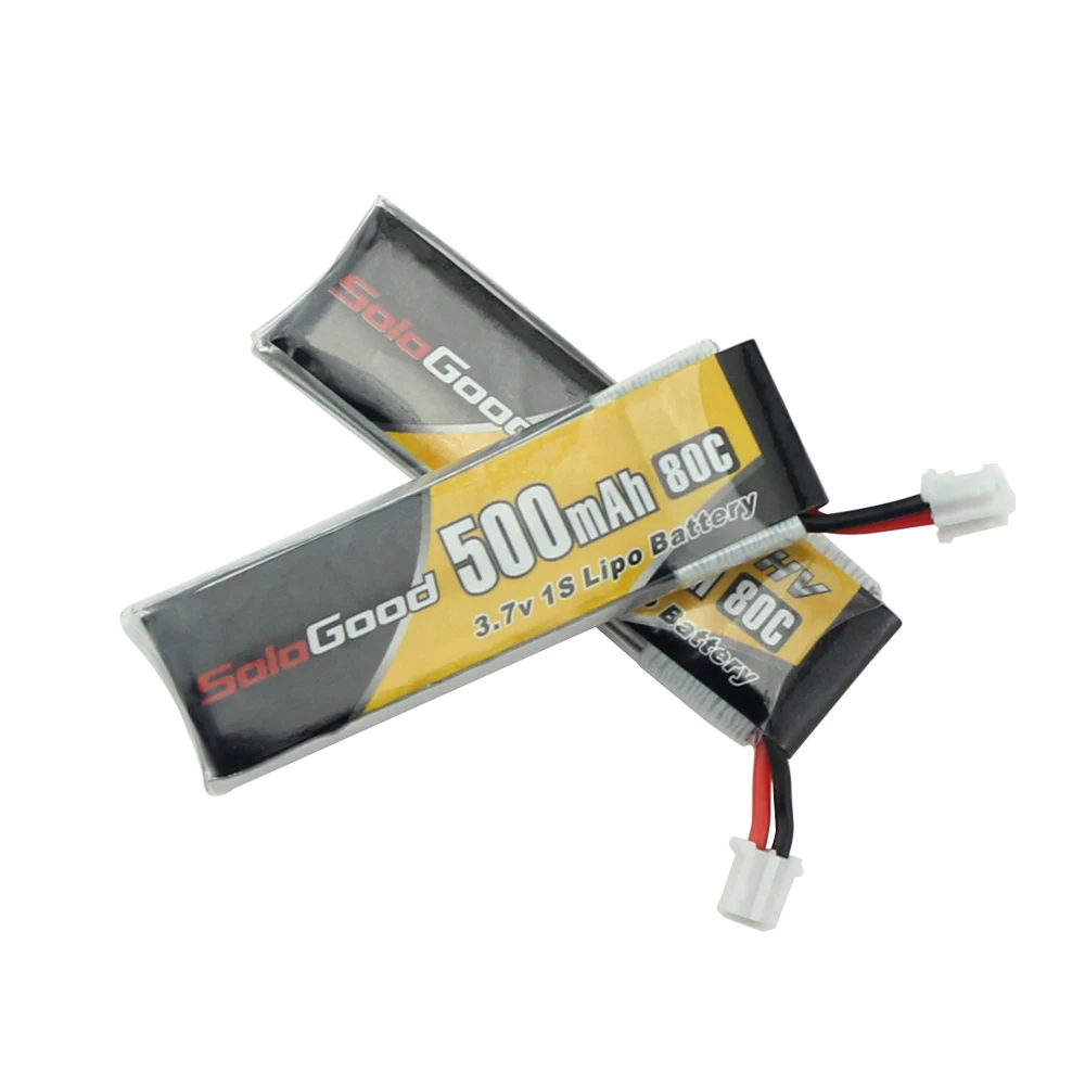 5 шт. SoloGood Lipo аккумулятор 1S 3,7 V 3,8 V 500mAh 80C 1S аккумуляторные батареи с разъемом PH2.0 для внутреннего гоночного дрона