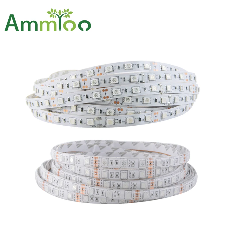 Светодиодная лента 5050 DC12 в 60 светодиодов/м 5 м/лот гибкая светодиодная RGB SMD полоса