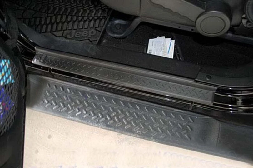 Черная Накладка на порог входной двери защитная накладка для Jeep Wrangler JK 2-дверная