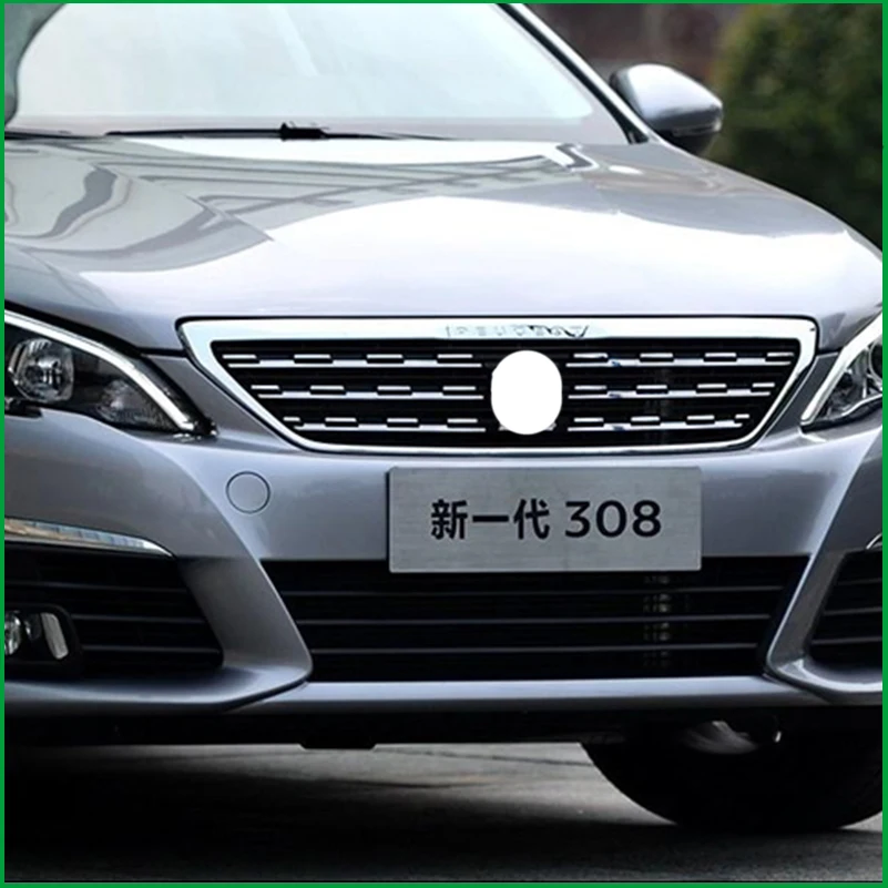 Для Peugeot 308 T9 2016 2017 2018 нержавеющая сталь Передняя решетка гриль стойка