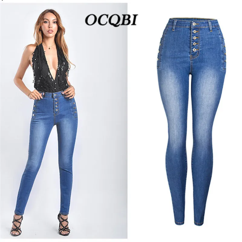 

Plus Sieze 2019 Skinny Streetwear Jeans Sexy Fashion Woman High Waist Denim Blue Women Jeans