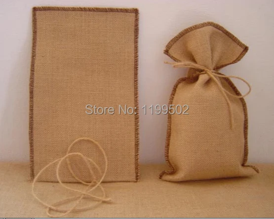 Оптовая продажа джута/Лен/Льна Drawstring Jewelry мешок для подарков \ Браслет ожерелье