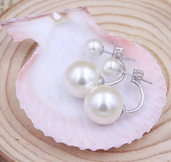 Женские серьги гвоздики из серебра 925 пробы с морским жемчугом|fashion pearls|pearls