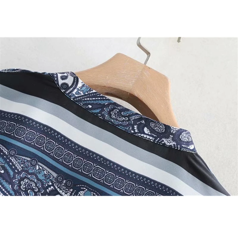 Женская блузка с винтажным принтом на весну и лето женская Свободная рубашка