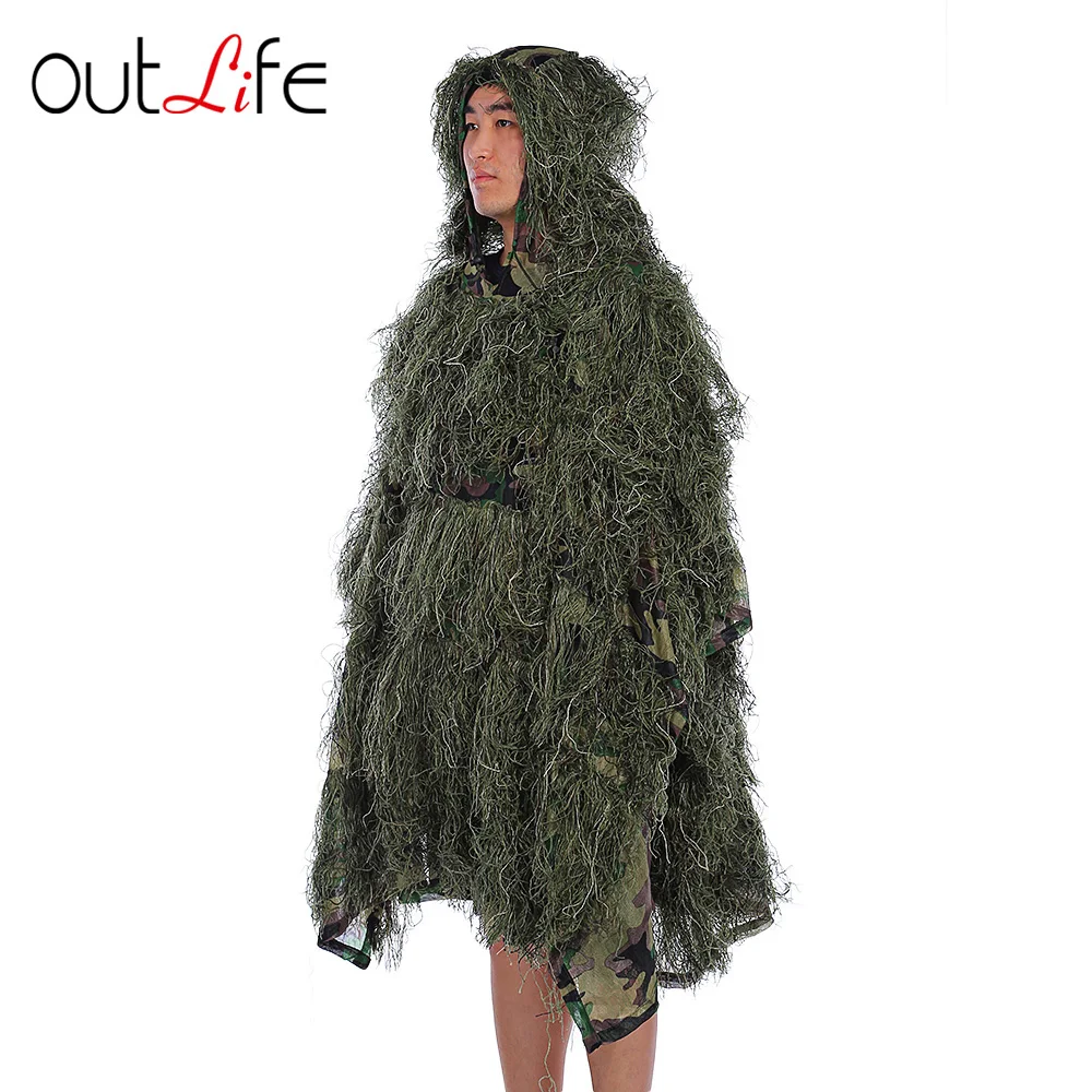 Камуфляжный плащ Outlife костюм для охоты в джунглях пончо наблюдения за птицами 2