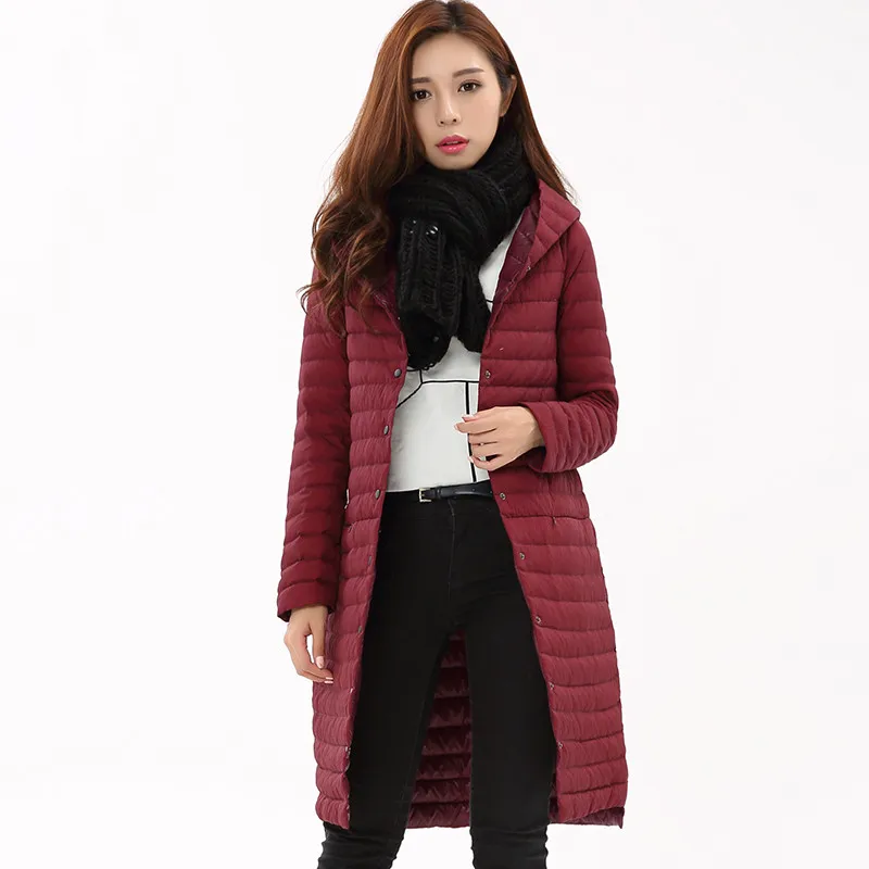 Женский ульсветильник пуховик Модная парка на белом утином пуху с капюшоном