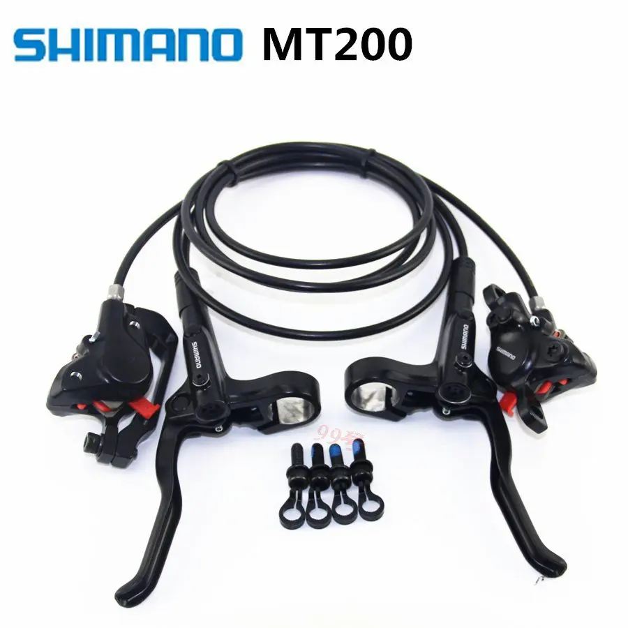 Shimano Deore M6000 MT200 M315 M355 M365 M505 M506 M7000 M8000 M8020 MTB велосипед гидравлический дисковый тормоз набор передний и задний - Цвет: MT200