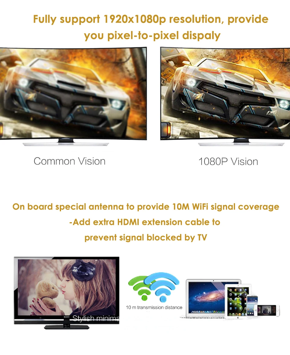 HDMI tv Stick AnyCast M9 Plus Airplay HD 1080P беспроводной WiFi Дисплей ТВ ключ приемник DLNA Miracast для смартфонов и планшетов