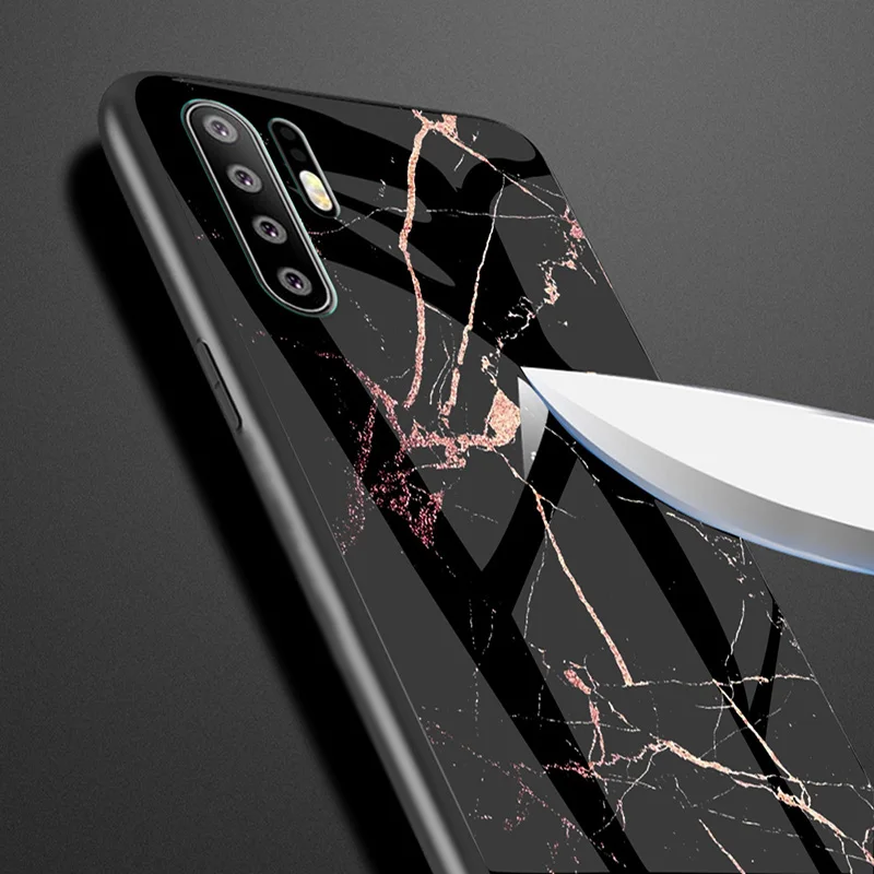 Чехол из закаленного стекла Leanonus Marble для Huawei Mate 20 Pro глянцевый Гладкий защитный