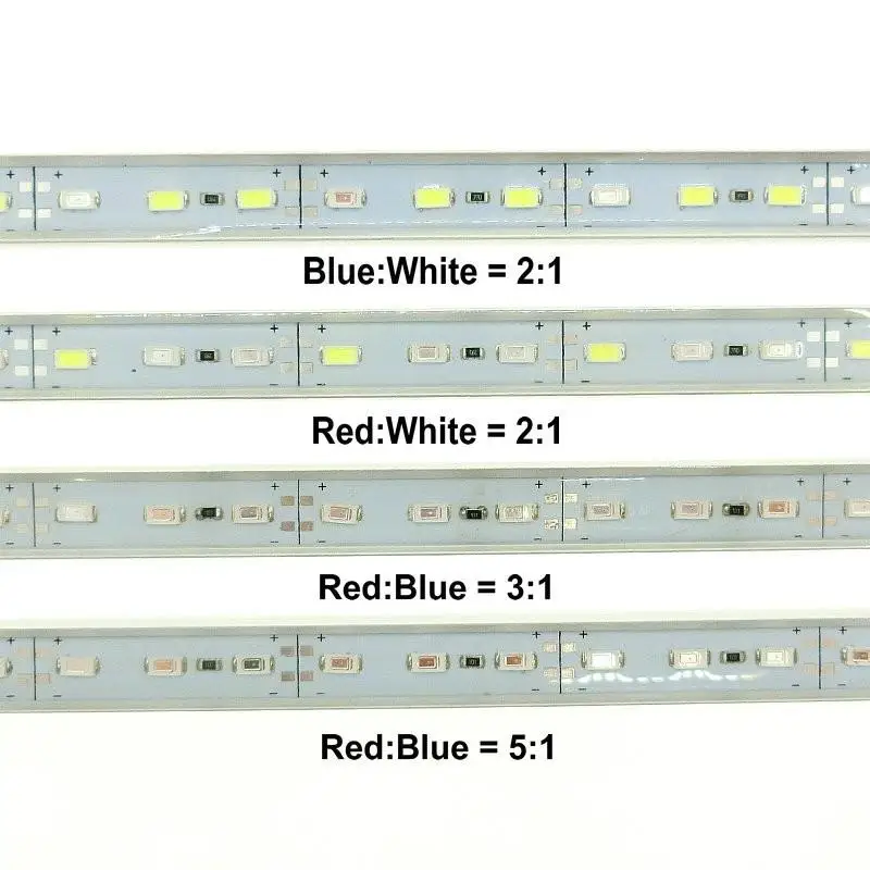 50 шт./лот светодиодные светильники для выращивания лампы SMD5630 DC 12 В 0 5 м/9 Вт